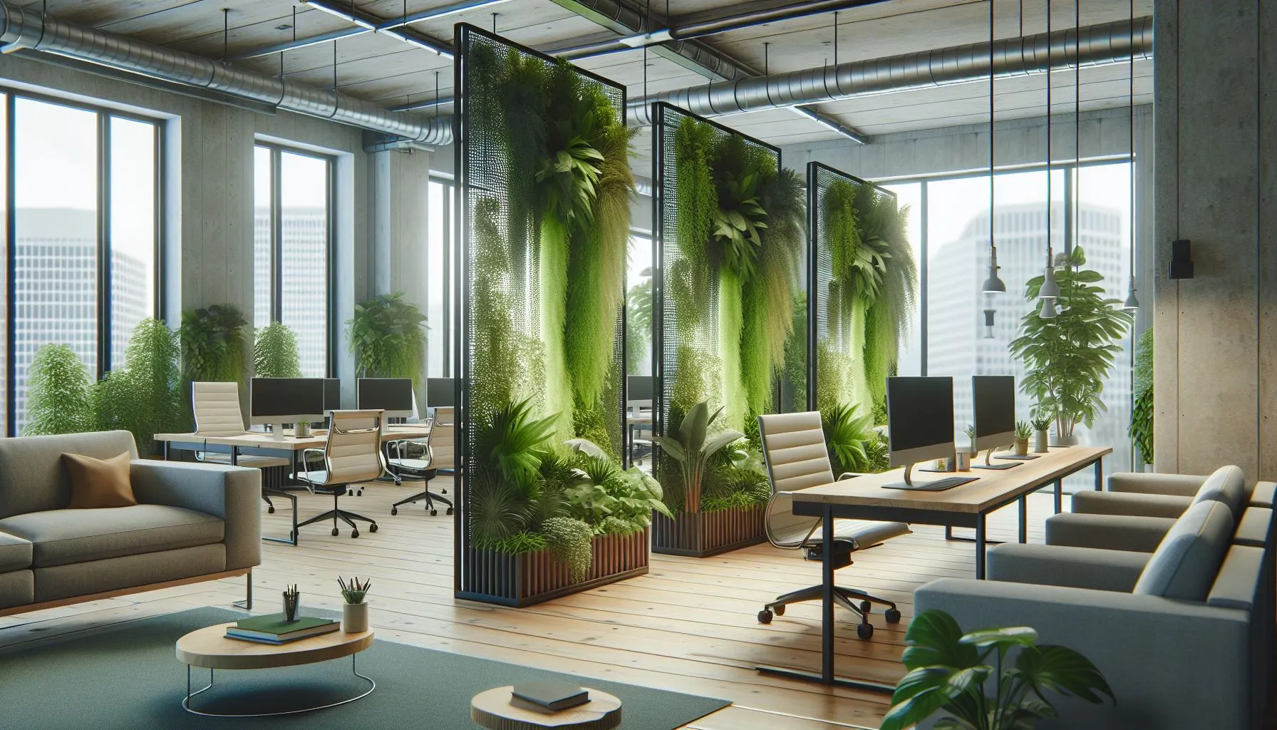 Plant Partitions - Green and Serene - Office Renovation Singapore
